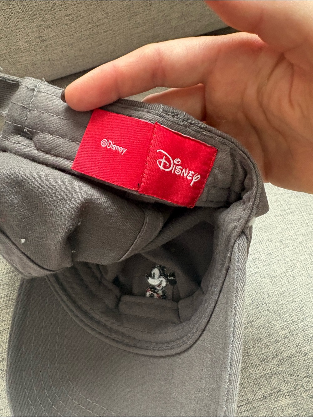 Disney Gray Baseball Hat with Embroidered Mickey Mouse - Picture 3 of 3
